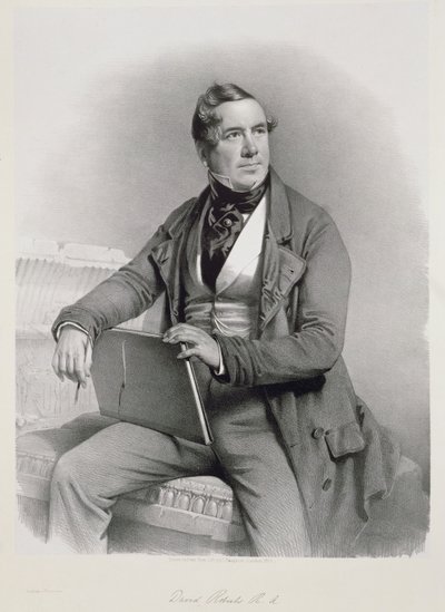 Porträtt av David Roberts (1796-1864), frontispice till volym I av "The Holy Land", 1844. av Charles Baugniet