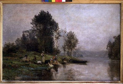 Dimmig morgon på Oise. n.d (olja på duk) av Charles Beauverie