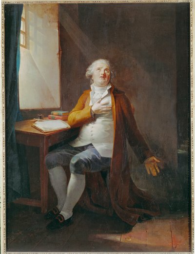 Ludvig XVI fängslad i templet (målning) av Charles Benazech