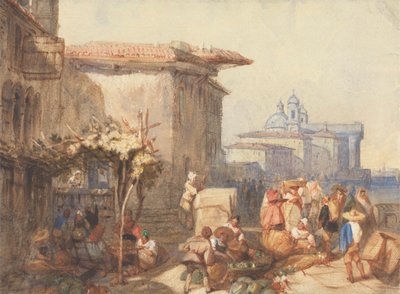 En marknadsscen i Venedig av Charles Bentley