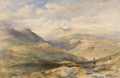 Höglandslandskap med figurer av Charles Bentley