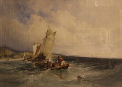 Wicklow Bay, ca 1840 (akvarell på papper) av Charles Bentley