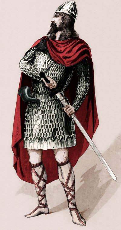 Franske riddaren Roland de Roncevaux (tryck) av Charles Bianchini