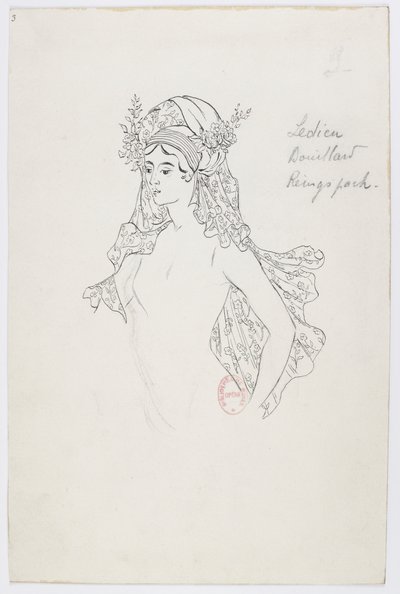 Holmès - Det svarta berget - kostymdesign av Charles Bianchini - 03(b). Ledieu, Bouillard, Reingspach, (damkör) av Charles Bianchini
