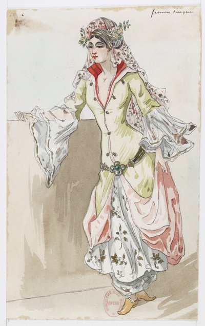 Holmès - Det svarta berget - kostymdesign av Charles Bianchini - 10c. Turkisk kvinna av Charles Bianchini