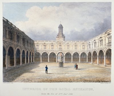 Courtyard of the Royal Exchange, City of London, 1838. av Charles Bigot