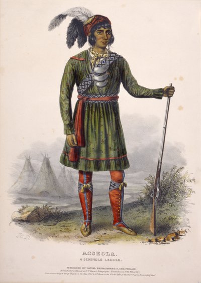 ASSEOLA, EN SEMINOLSK LEDARE, från Historien om Nordamerikas indianstammar av Charles Bird King