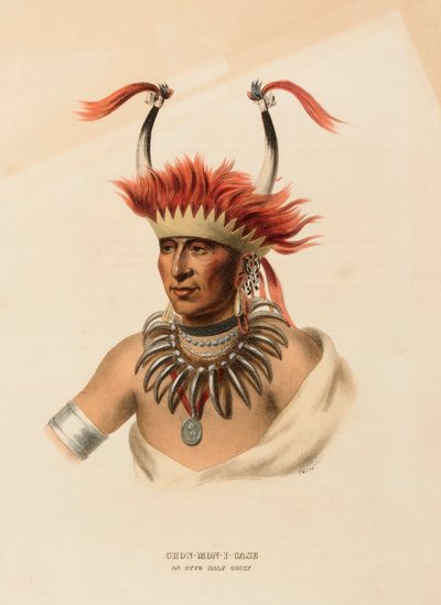 CHON-MON-I-CASE. AN OTTO HALF CHIEF, från Historia om indianstammarna i Nordamerika av Charles Bird King