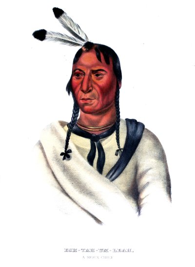 Eshtahumbah (Sömniga ögon), en Sioux-hövding av Charles Bird King