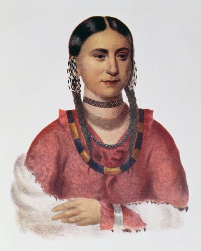 Hayne Hudjuhini eller "Örnen av fröjd", illustration från "The Indian Tribes of North America, Vol.1", av Thomas L. McKenney och James Hall, pub. av John Grant av Charles Bird King