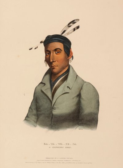 KA-TA-WA-BE-DA. EN CHIPPEWAY-HÖVding, ur Historien om Nordamerikas indianstammar av Charles Bird King
