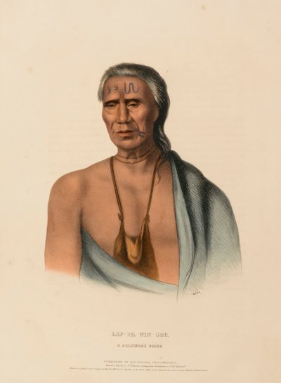LAP-PA-WIN-SOE. A DELAWARE CHIEF., från Historia om indianstammarna i Nordamerika av Charles Bird King