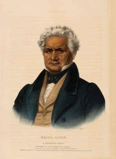 MAJOR RIDGE. A CHEROKEE CHIEF., från Historia om Nordamerikas indianstammar av Charles Bird King