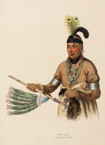 NAW-KAW. A WINNEBAGO CHIEF., från Historia om indianstammarna i Nordamerika av Charles Bird King