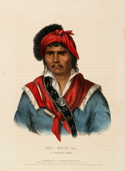 NEA-MATH-LA, EN SEMINOLE-HÖVding, från Historia om Nordamerikas indianstammar av Charles Bird King