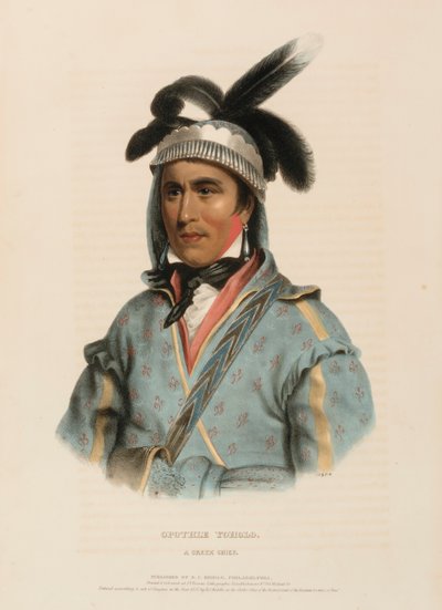 OPOTHLE YOHOLO. A CREEK CHIEF, från Historien om Nordamerikas indianstammar av Charles Bird King