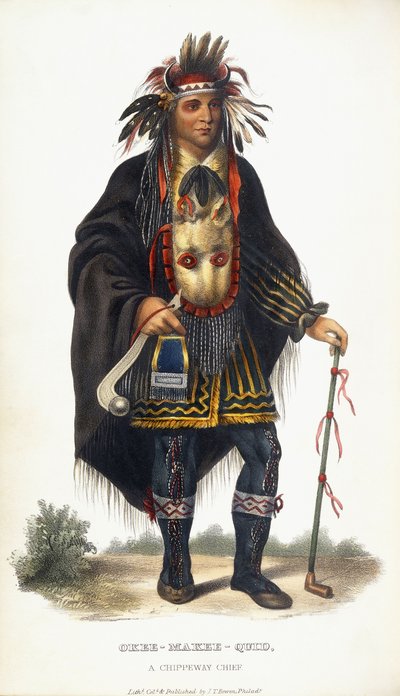 Okee-Makee-Quid, Chippeway-chef, 1854 av Charles Bird King