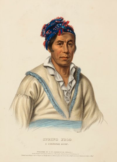SPRING FROG. EN CHEROKEE CHIEF, från Historia om indianstammarna i Nordamerika av Charles Bird King