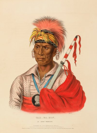 TEH-RO-HON, EN KRIGER FRÅN IOWAY, ur Historien om Nordamerikas indianstammar av Charles Bird King