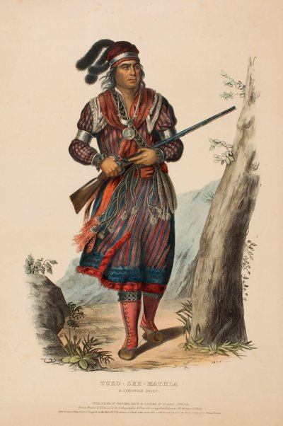 TUKO-SEE-MATHLA. EN SEMINOLE-HÖVding, från Historien om Nordamerikas indianstammar av Charles Bird King
