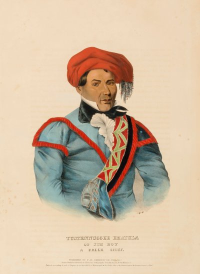 TUSTENNUGGEE EMATHLA, från Historien om Nordamerikas indianstammar av Charles Bird King