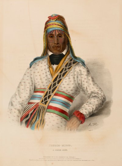 YOHOLO-MICCO. A CREEK CHIEF., från Historia om indianstammarna i Nordamerika av Charles Bird King