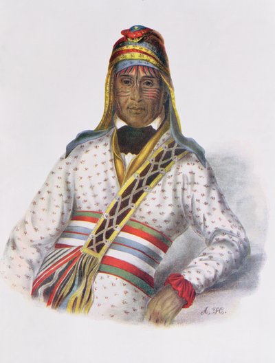 Yoholo-Micco, en Creek Chief, 1825, illustration från "The Indian Tribes of North America, Vol.2", av Thomas L. McKenney och James Hall, pub. av John Grant (färg litho) av Charles Bird King