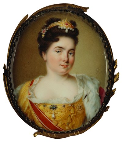 Porträtt av kejsarinnan Katarina I. 1684-1727, 1717. av Charles Boit