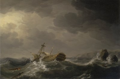 Fartyg förliste på en stenig kust av Charles Brooking