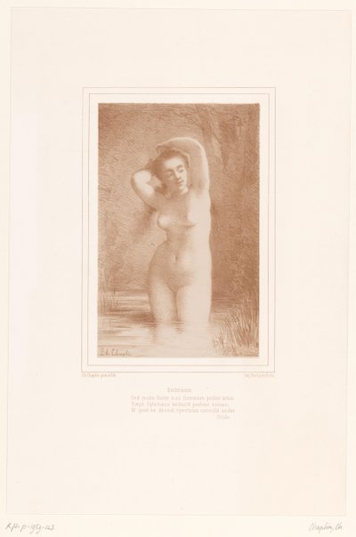Vattennymfen Salmacis binder upp hennes hår Salmacis (titel på objekt) av Charles Chaplin
