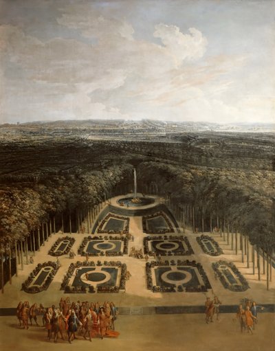 Ludvig XIV:s strandpromenad i Grand Trianons trädgårdar av Charles Chastelain