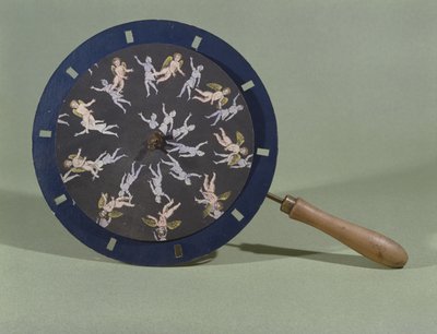 Phenakisticope med ett kerubdesignkort, 1835 av Charles Chevalier