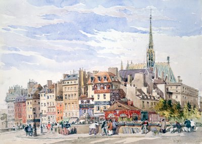 Saint Chapelle and Palace of Justice, c1822-1878. av Charles Claude Pyne