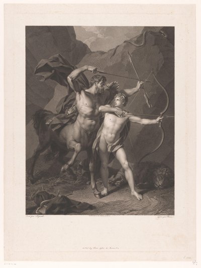 Chiron lär ut Achilles bågskytte av Charles Clément Bervic