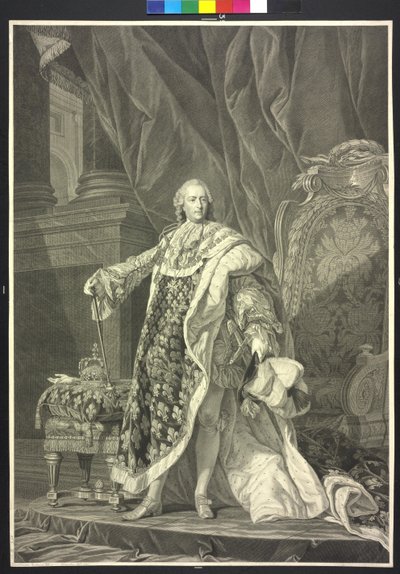 Frankrikes kung Ludvig XV (etsning) av Charles-Clément Bervic