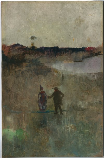 (Landskap med två små figurer, Richmond, NSW) av Charles Edward Conder