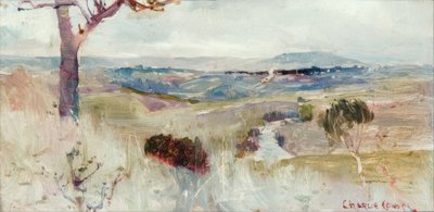 Dandenongs från Heidelberg av Charles Edward Conder