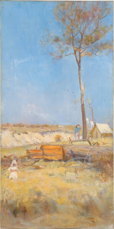 Under en sydlig sol (vedklyvarens läger) av Charles Edward Conder