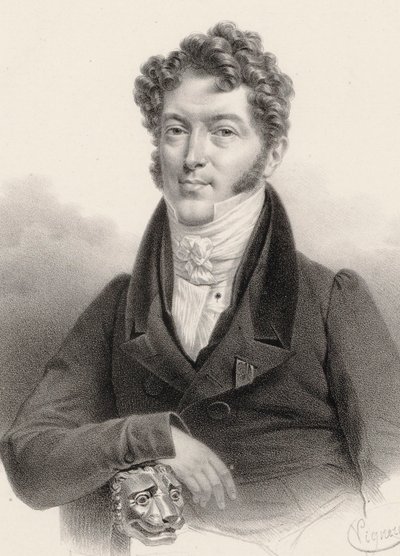Porträtt av violinisten och kompositören Charles Philippe Lafont 1781-1839. av Charles Constans