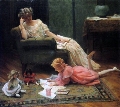 Ser på barnens lek, 1909 av Charles Courtney Curran