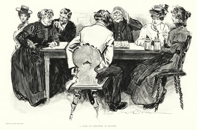 Ett parti schack i München (litografi) av Charles Dana Gibson