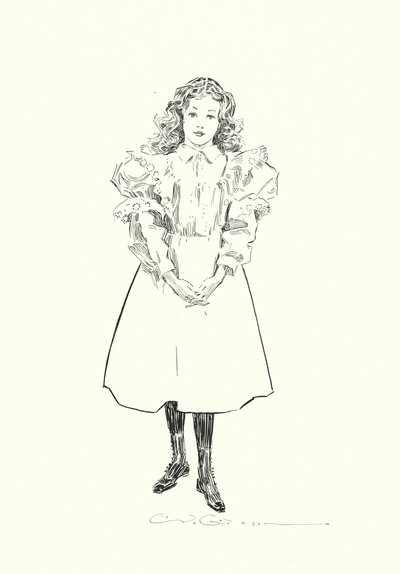 En liten amerikansk flicka (litografi) av Charles Dana Gibson