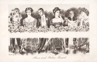 Ovan- och underbräda (litho) av Charles Dana Gibson