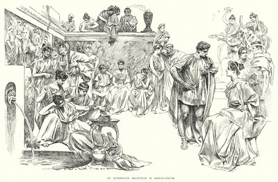 En eftermiddagsmottagning i Herculaneum (litho) av Charles Dana Gibson