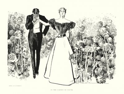 I ungdomens trädgård (litografi) av Charles Dana Gibson