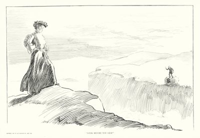 "Se dig för innan du hoppar" (lito) av Charles Dana Gibson