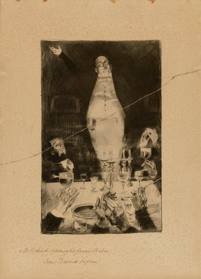 Mr Pickwick håller sitt berömda tal, ur "Pickwick Papers" av Charles Dana Gibson