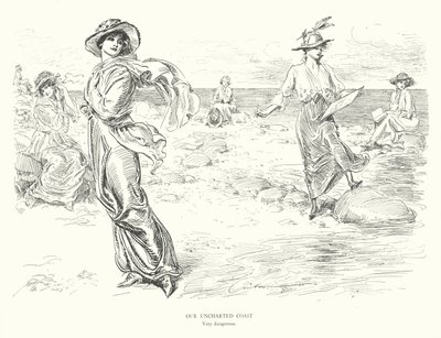 Vår okända kust, mycket farlig (litografi) av Charles Dana Gibson