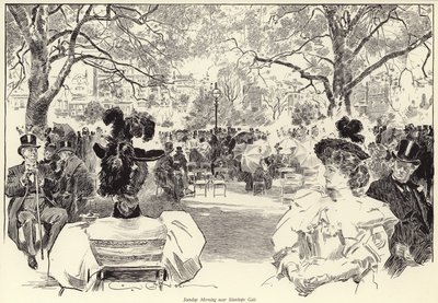 Söndag morgon, nära Stanhope Gate, Hyde Park av Charles Dana Gibson