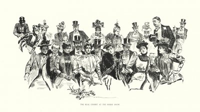 Det verkliga utställningsföremålet vid hästshowen (litografi) av Charles Dana Gibson